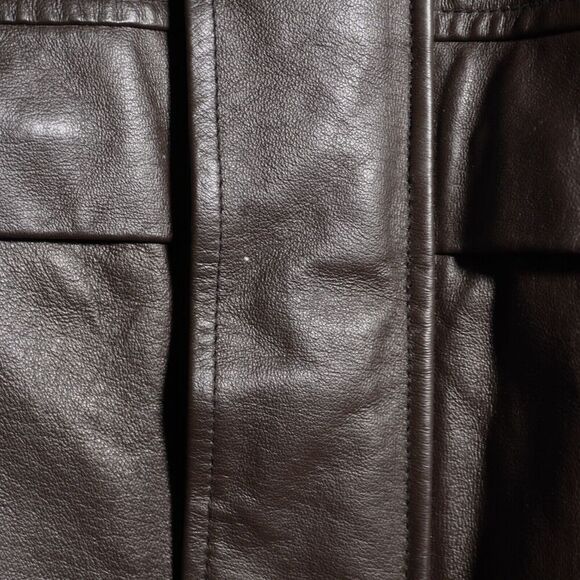 VTG Phase Two Brown‎ Leather Jacket Pockets Removable Lining Retro Mens M Zip - Picture 9 of 11